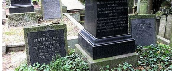 Headstones for Bertha Seligmann Gross and Bernhard Gross in the Jewish cemetery in Bingen http://www.juedisches-bingen.de/43.0.html