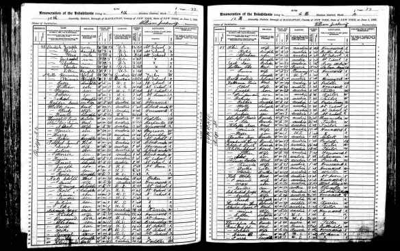 Sam Goldfarb and family 1905 NY census New York State Archives; Albany, New York; State Population Census Schedules, 1905; Election District: A.D. 12 E.D. 06; City: Manhattan; County: New York; Page: 32