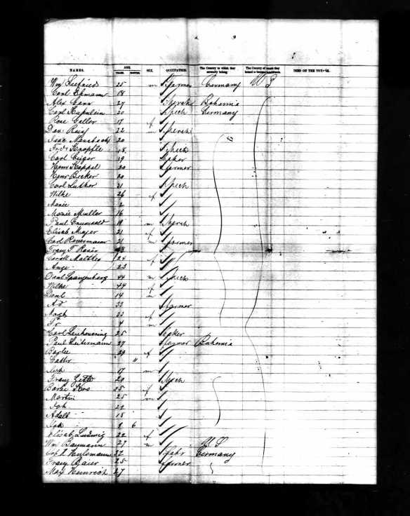Isac Mansbach 1868 ship manifest Year: 1868; Arrival: New York, New York; Microfilm Serial: M237, 1820-1897; Microfilm Roll: Roll 291; Line: 1; List Number: 155