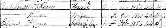 Perry and Rose Katzenstein 1900 census Year: 1900; Census Place: Philadelphia Ward 32, Philadelphia, Pennsylvania; Roll: 1474; Page: 4A; Enumeration District: 0830; FHL microfilm: 1241474