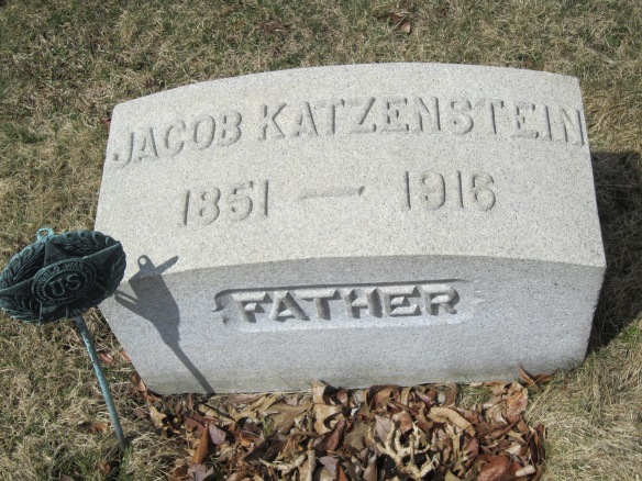 Jacob Katzenstein headstone courtesy of Find-A-Grave Member Brian J. Ensley (#47190867).